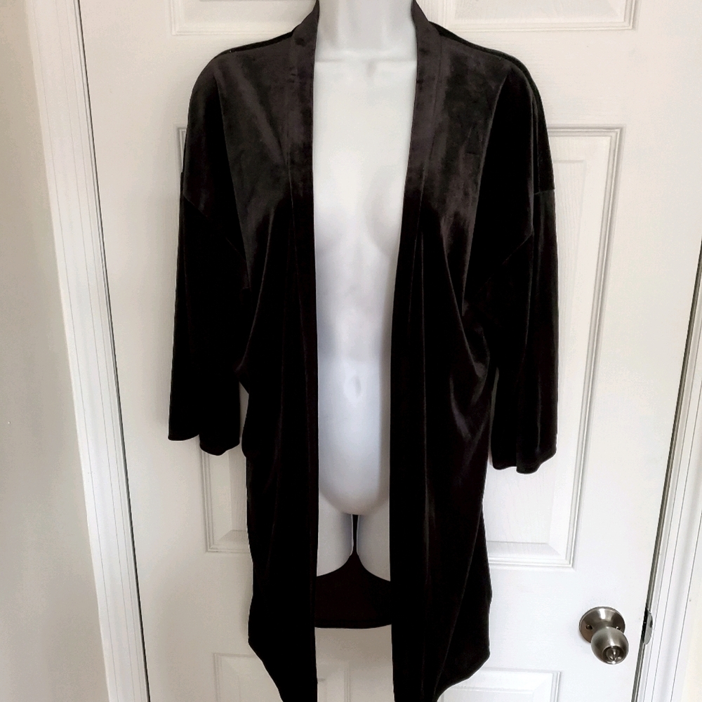 Velvet Cardigan Open Robe